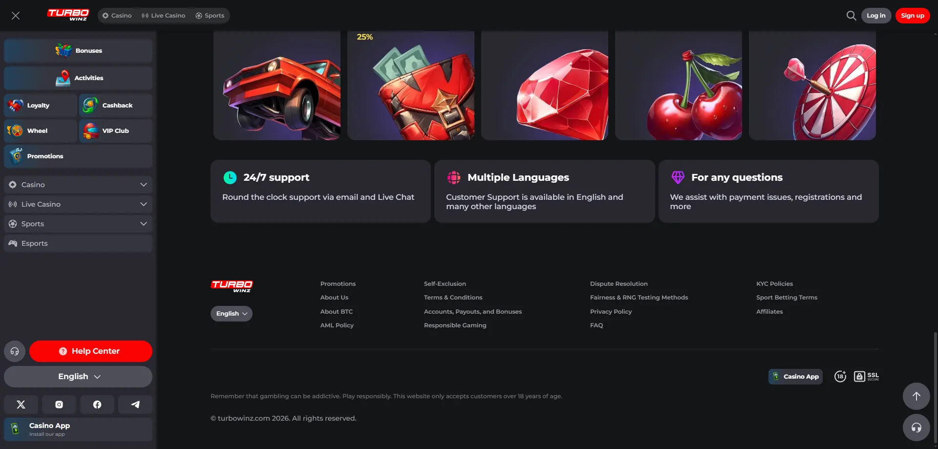 Metodi di pagamento Turbowinz Casino deposito e prelievo rapido