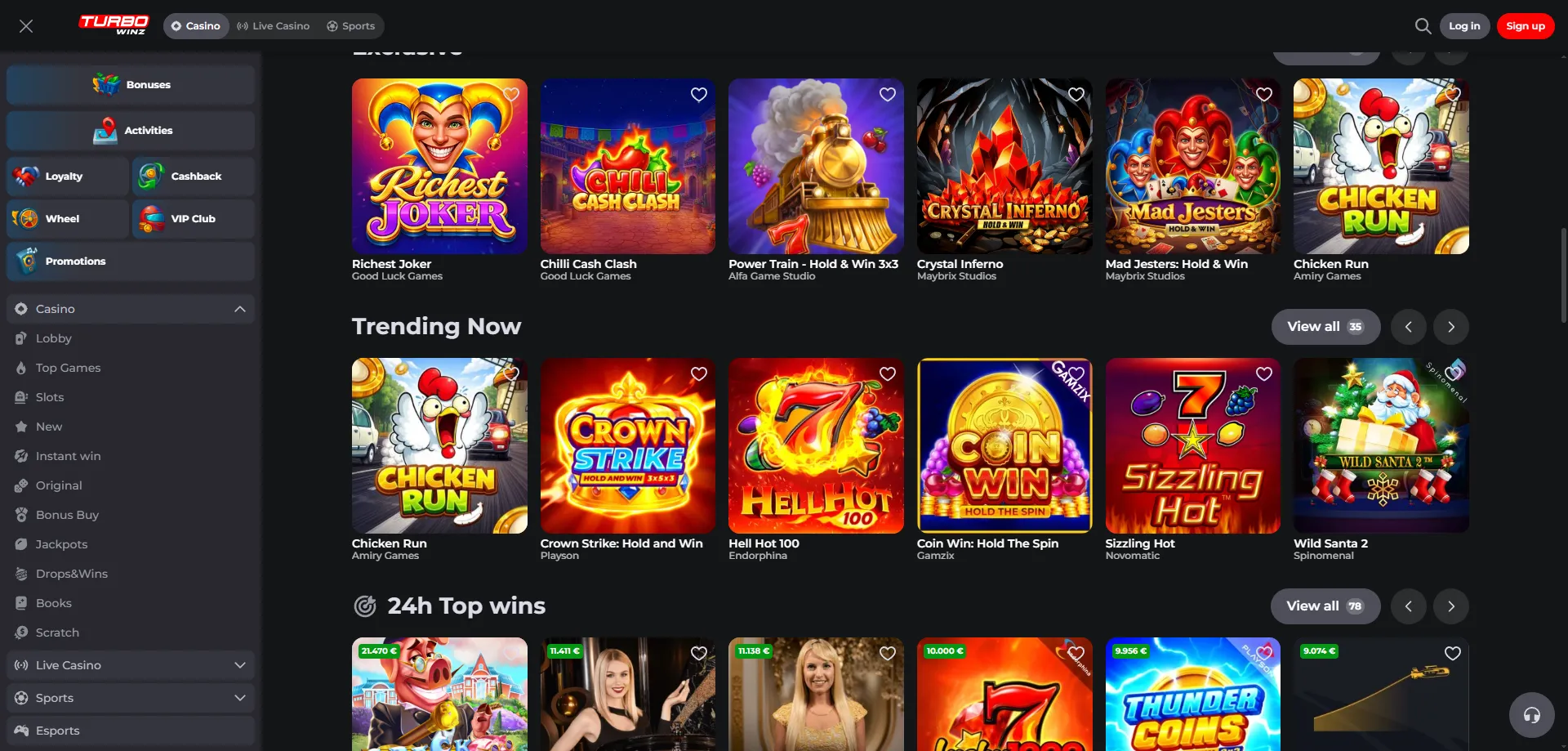 Migliori giochi su Turbowinz Casino slot e giochi da tavolo