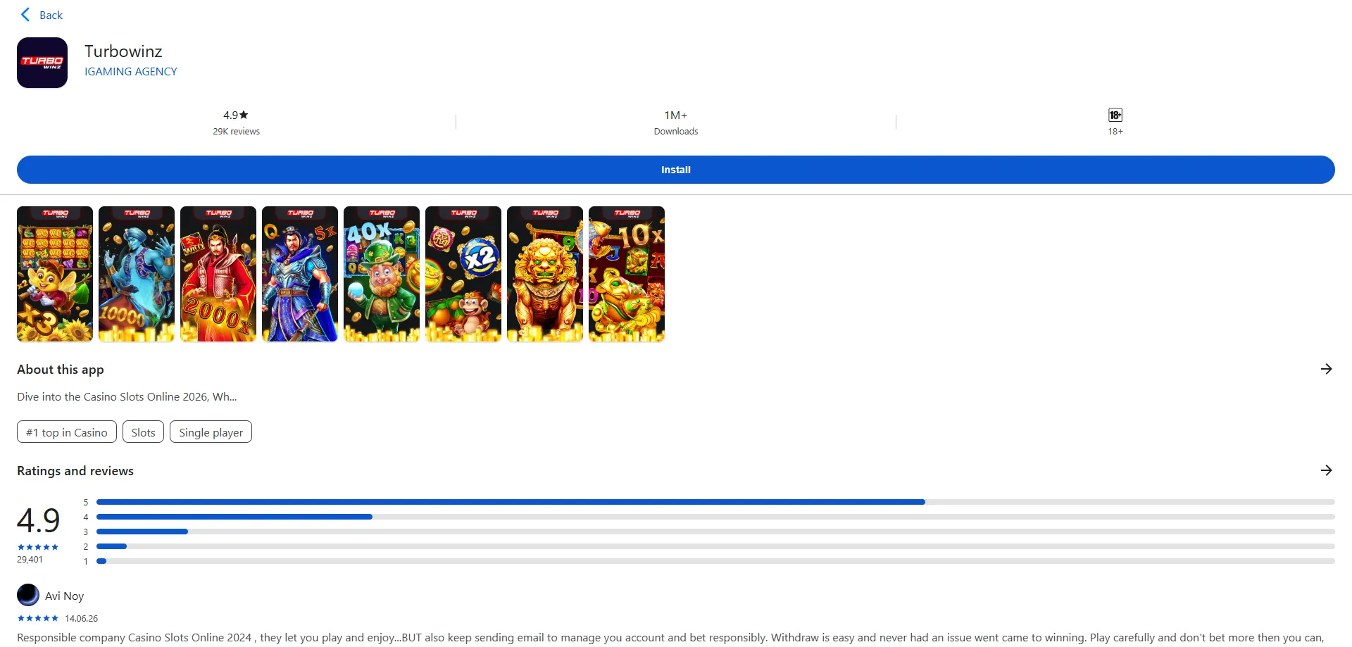 Turbowinz Casino su dispositivi mobili iOS e Android compatibile